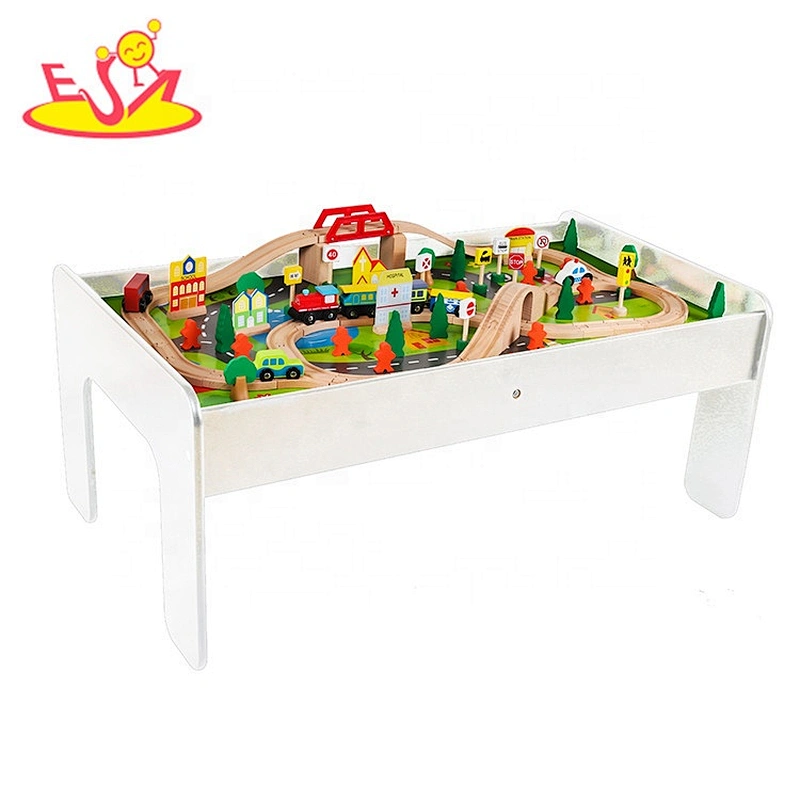 New hottest educational toys wooden small train table for wholesale W04C009C