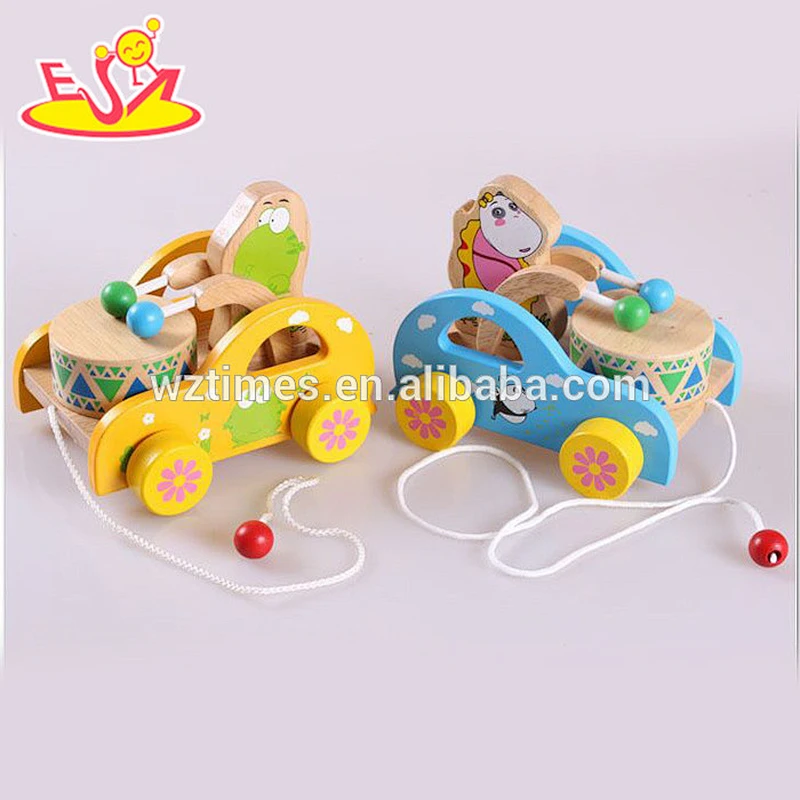 wholesale best cute bear Line Pull Musical Push Pull Wooden Toys W05B135A