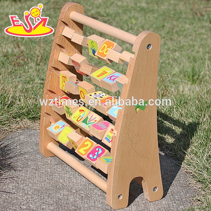 Wholesale hottest educational toy wooden alphabet rack for children W12C012
