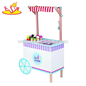 2018 Wholesale funny pretend play kitchen sets kids toy ice cream cart with wheels W10D171