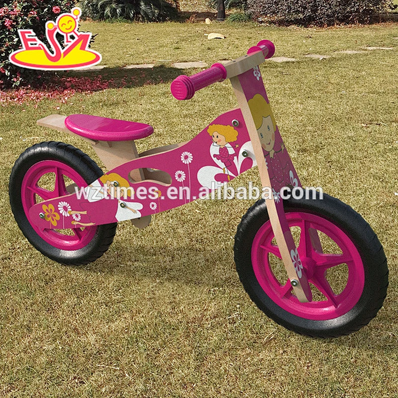 Hottest cartoon wooden girls balance bike for toddlers training W16C173
