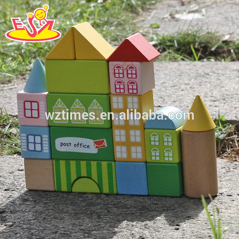 Nuevo diseño 20 piezas bloques niños juguetes de construcción de madera para niños W13A121