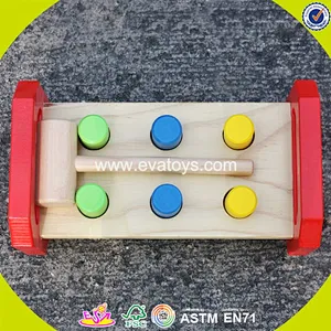 2018 wholesale baby wooden peg and hammer toy W11G036