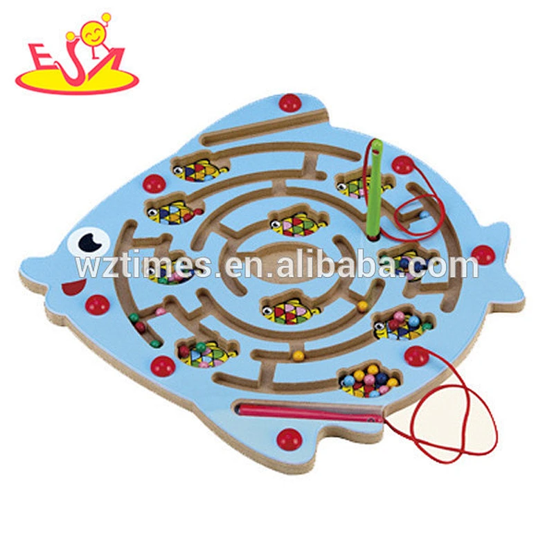 Wholesale frog baby wooden educational maze toy colorful kids wooden maze toy W11H004