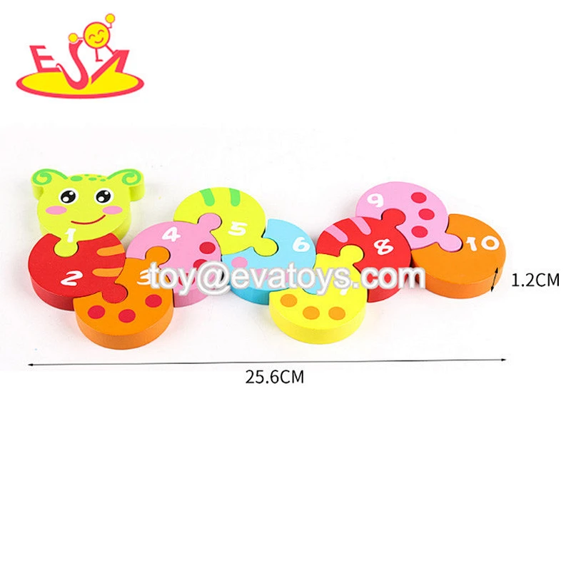 High quality crocodile wooden number puzzle games for children W14I037