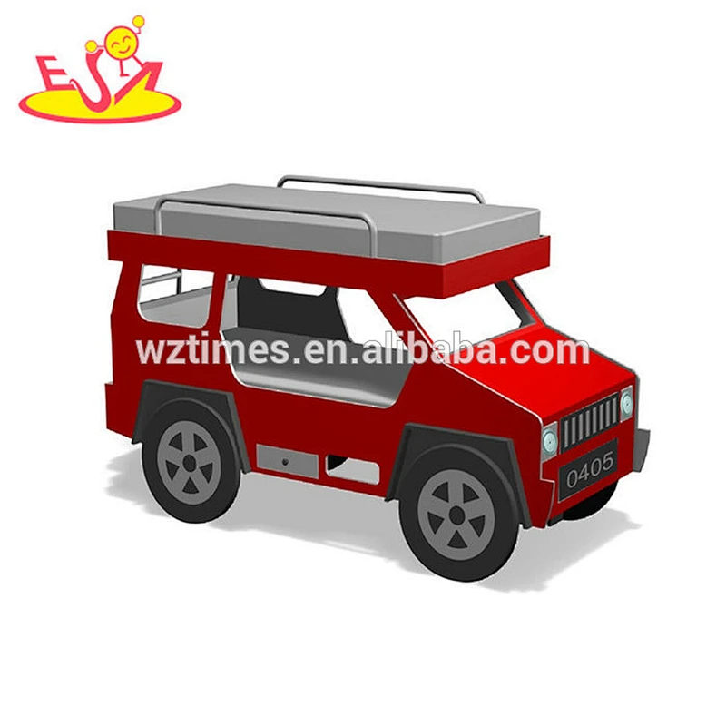 Wholesale wonderful wooden car bunk household off-road vehicle design car bed for baby W08A085
