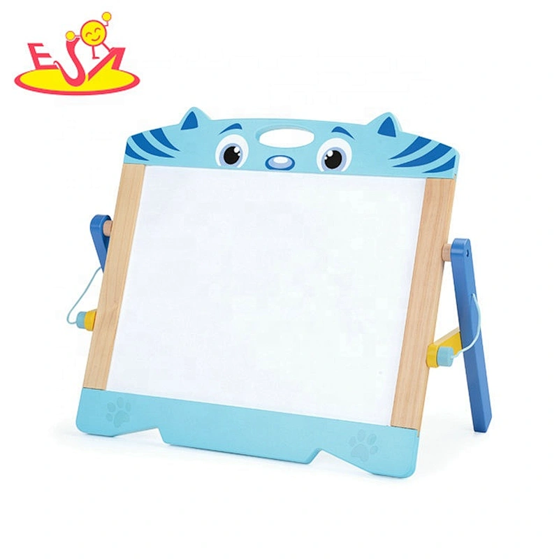 Early educational double sided wooden magnetic drawing board for kids W12B129