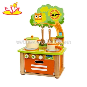 Juguete de madera de la cocina de los niños hermosos al por mayor juguete de madera de la cocina de los niños fingidos W10C314