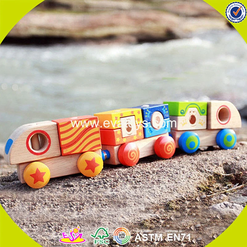 wholesale lovely wooden train toy for kids,top quality wooden blocks train toy,beautiful wooden blocks train toy W05C014