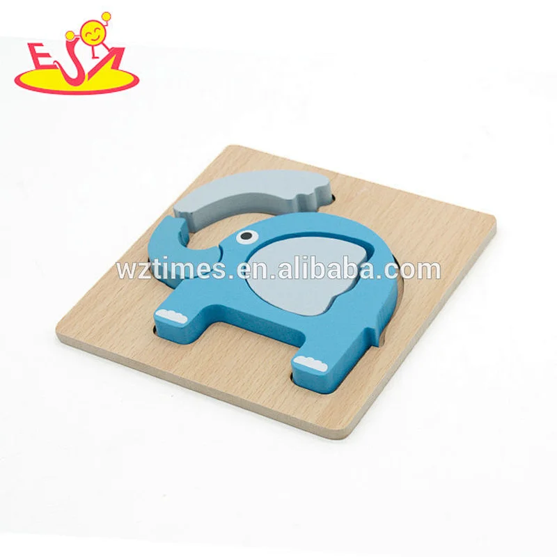 2018 Wholesale early educational animal puzzle toy wooden brain teasers for kids W14D051