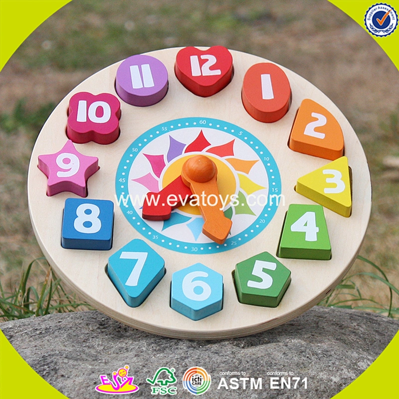 2018 New design wooden alarm clock puzzle educational wooden alarm clock puzzle mini wooden alarm clock puzzle W14K005
