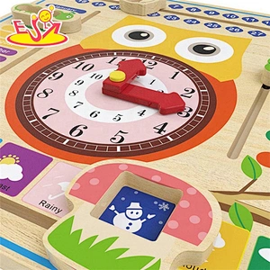 2019 New arrival children wooden learning time clock for preschoolers W09F018