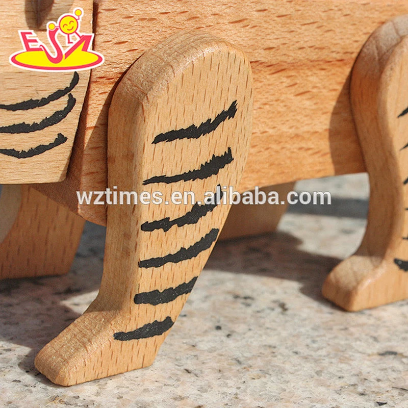 wholesale cute children educational wooden tiger intelligence toy for sale W11C015