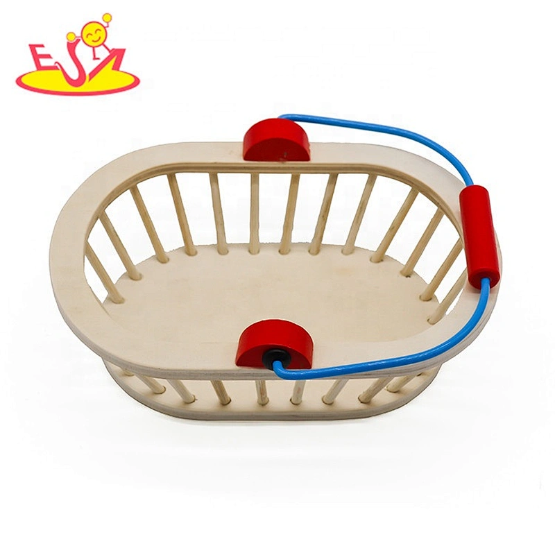 2019 Most popular pretend play food wooden fruit basket toy for kids W10B309