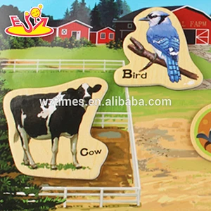 wholesale 23 pieces wooden Christmas puzzles kids magnetic Christmas puzzles children wooden Christmas puzzles W14J003