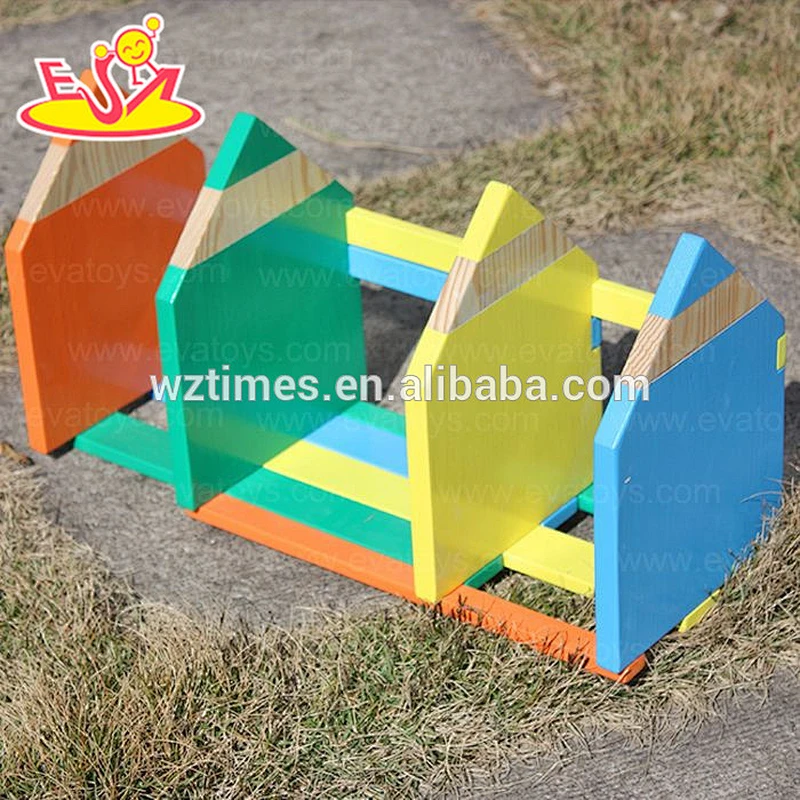 Wholesale convenient wooden adjustable book end used in children's books area W08D030