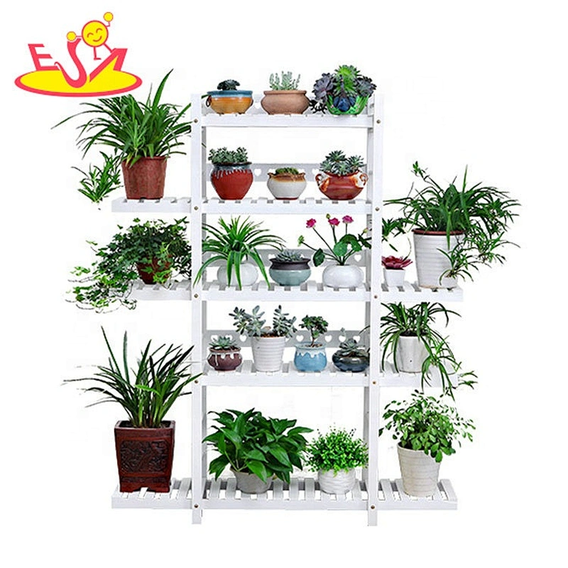 Most popular natural wood 5-layer outdoor plant display stand W08H111B