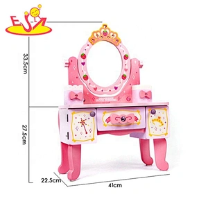 Best design lovely pink wooden dressing table mirror for baby W08H120