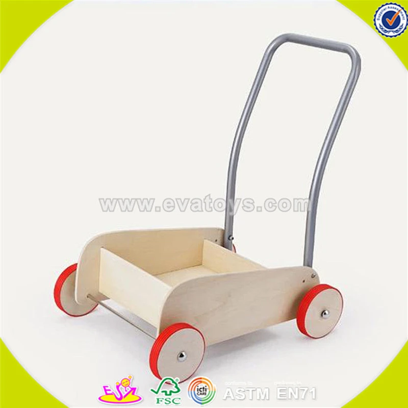 Kinder Holzblöcke Kinderwagen Spielzeug Kinder Baby Blöcke Kinderwagen Push Walker W16E028B