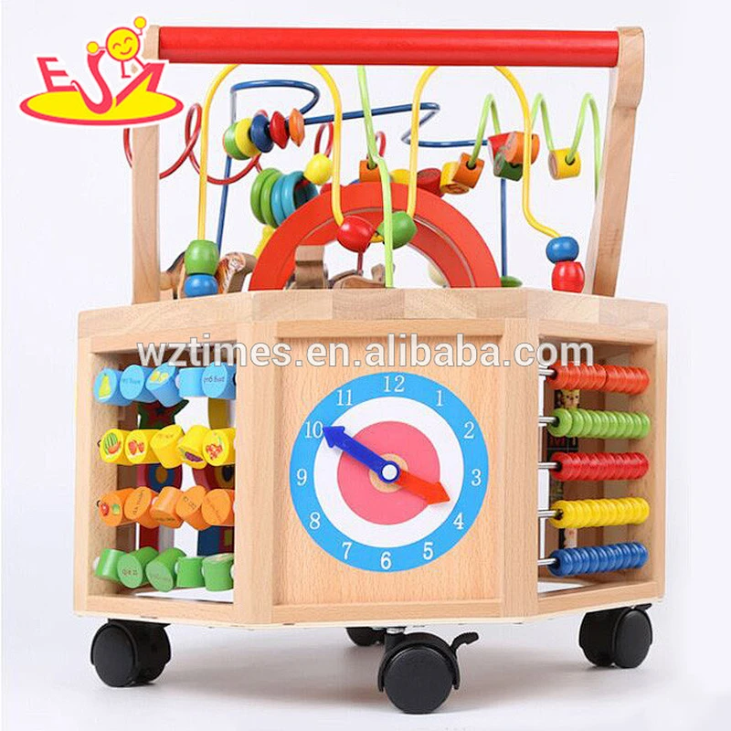 wholesale top quality wooden baby walker wheels cheap outdoor wooden baby walker wheels W16E056