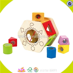wholesale baby wooden shape sorter toys for education W12D004