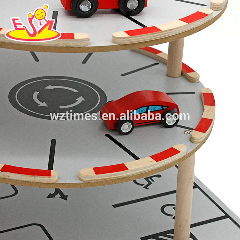 2018 wholesale kids wooden parking lot cheap children wooden parking lot top fashion baby wooden parking lot W04B035