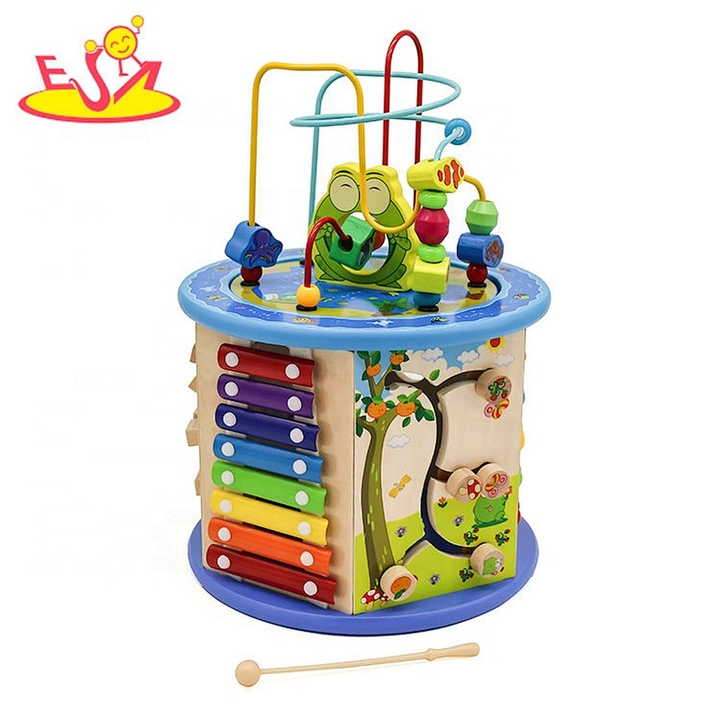 New arrival educational wooden infant activity cube for preschoolers W11B153C
