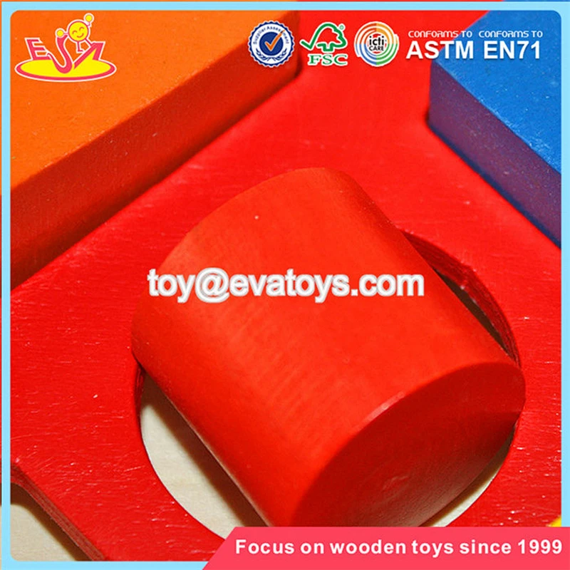 Wholesale educational baby wooden blocks puzzle toy play fun wooden blocks puzzle box W12D021