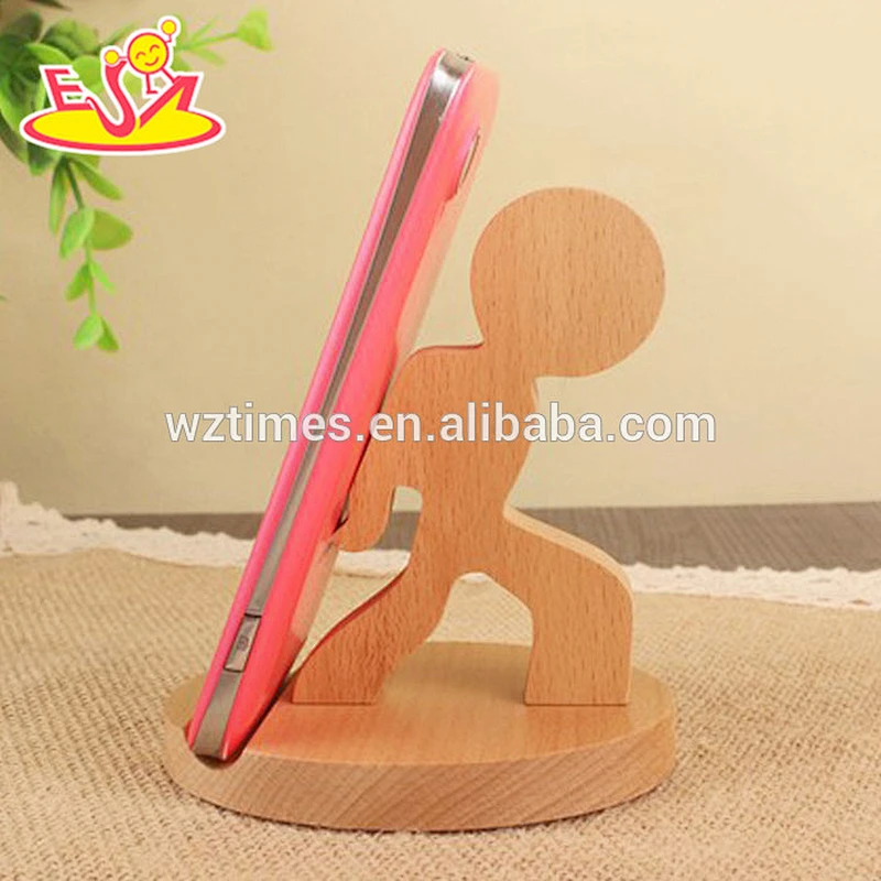 2018 wholesale high quality wooden Humanoid mobile phone holder W02A162