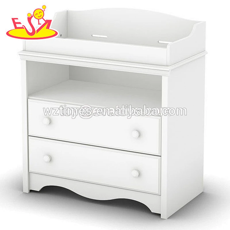 2018 New arrival safety wooden baby changing unit with drawers W08C121