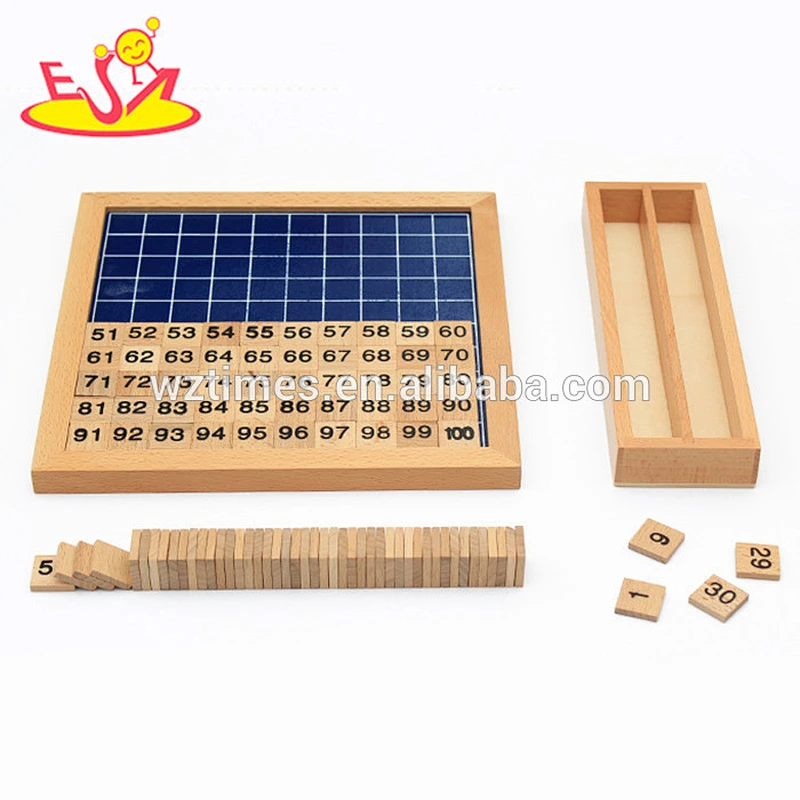 Wholesale early learning wooden preschool 1-100 digital toy for baby W11A036