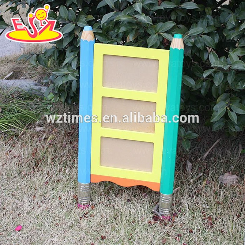 Wholesale home decoration pencil style wooden 3 layer photo frame for family W09A035