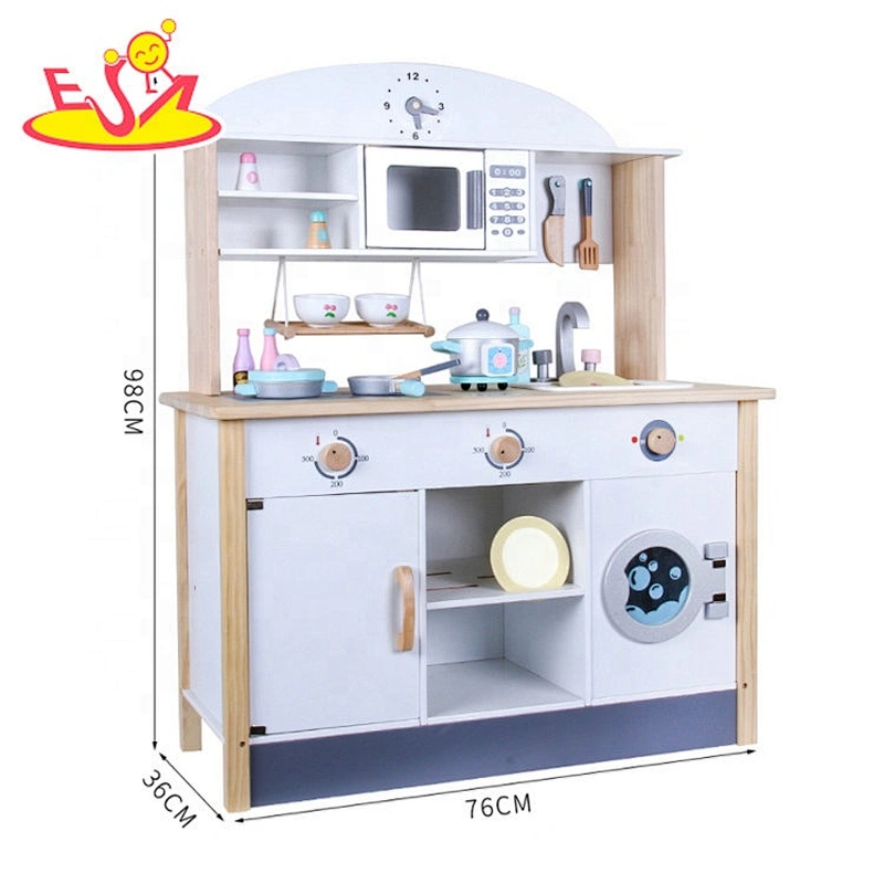 Most popular big wooden toddler kitchen play set for pretend play W10C497