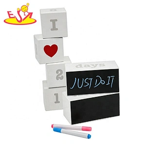 Desk top wooden white block calendar for home decoration W13A166
