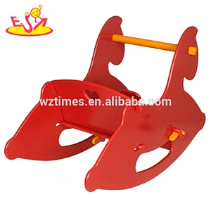 2018 wholesale high quality environmental wooden rocking horse W16D082A