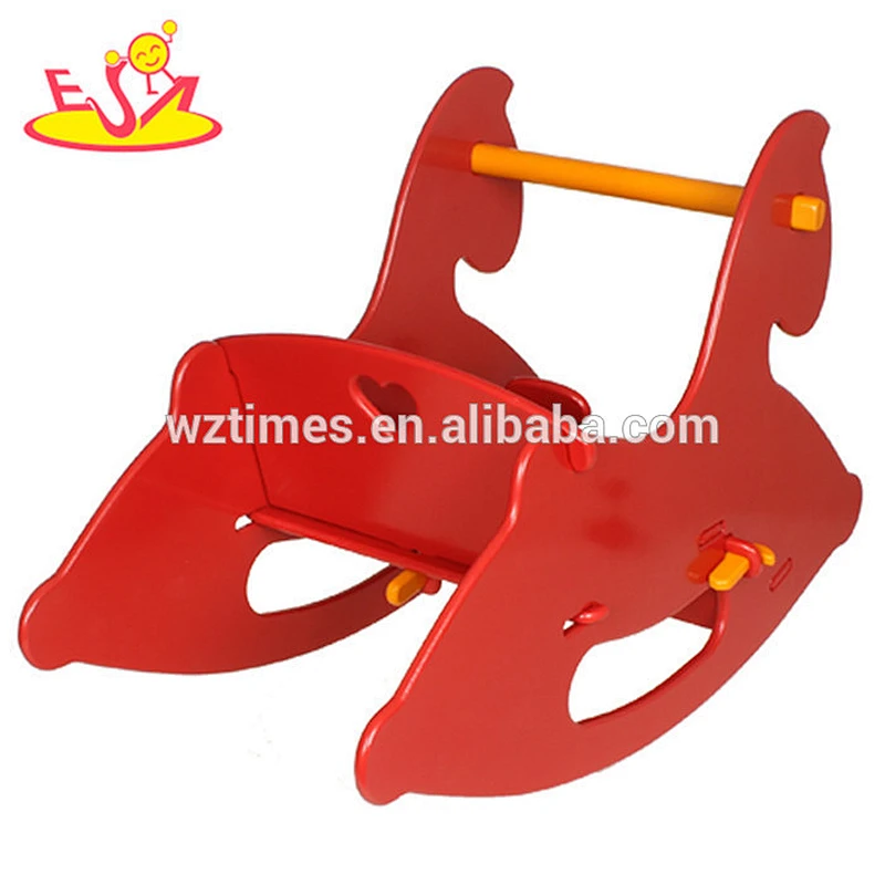 2018 wholesale high quality environmental wooden rocking horse W16D082A