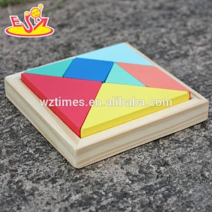 2018 Neues Design 7 Stücke Baby Holz Tangram Puzzles lustige Kinder Holz Tangram Puzzles beste Kinder Tangram Puzzles W14A178