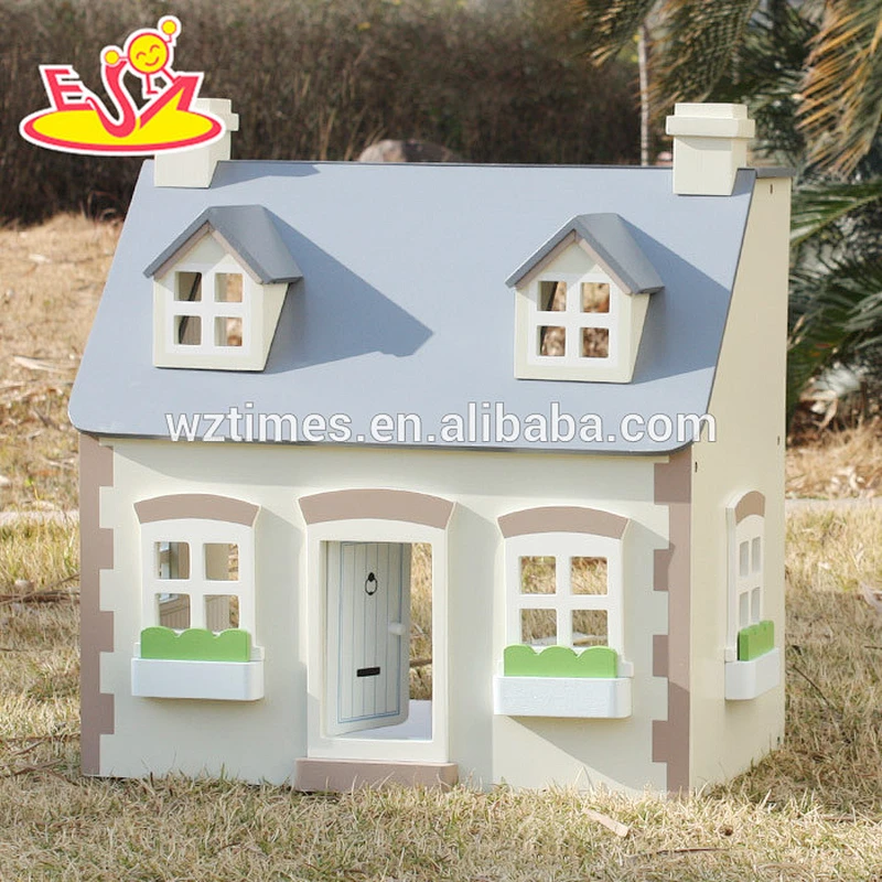 2018 high quality children wooden victorian dolls house W06A236