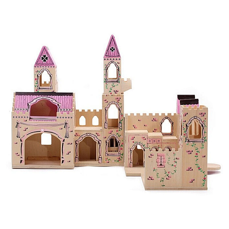 wholesale beautiful wooden dollhouse sets toy lovely baby wooden dollhouse toy popular wooden dollhouse toy W06A042