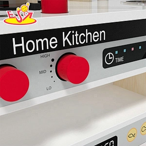 2019 New released wooden pretend kitchen toys with plastic accessories W10C483B
