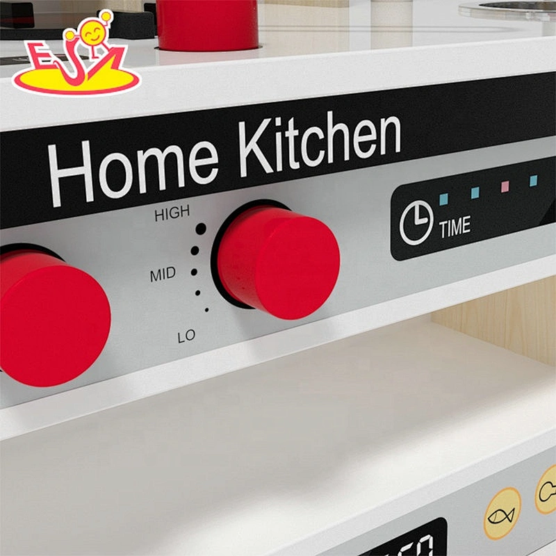 2019 New released wooden pretend kitchen toys with plastic accessories W10C483B