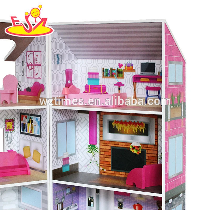 2018 Wholesale best luxurious six rooms girls play doll house W06A245