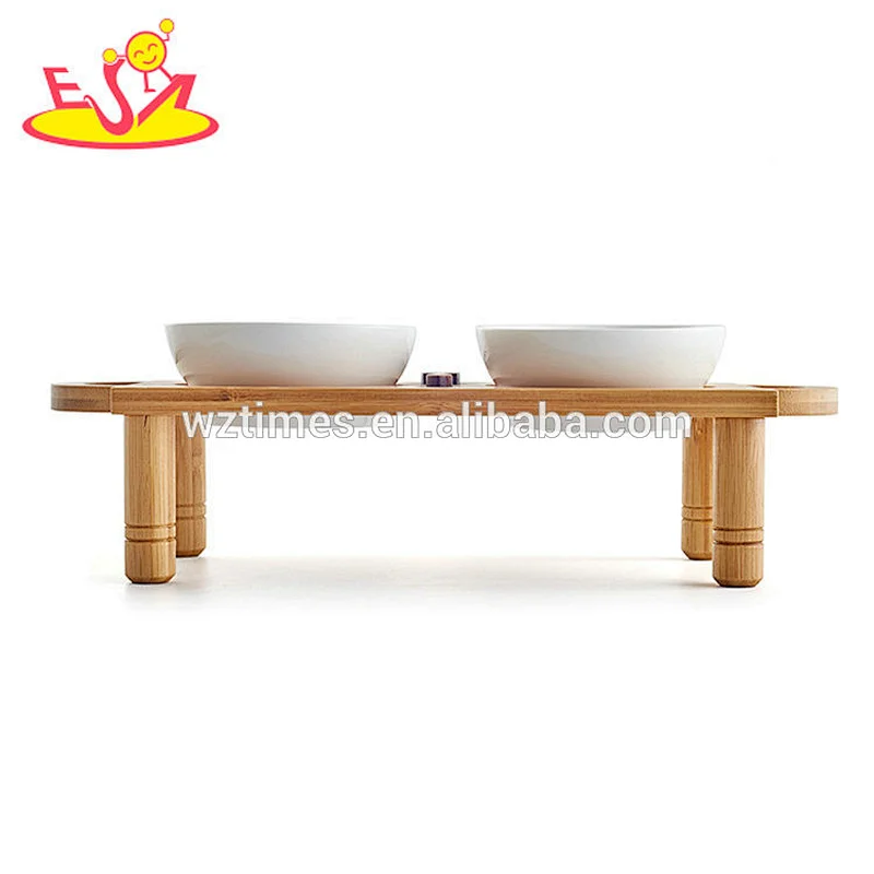 Wholesale unique creative wooden raised dog food bowls for sale W06F062