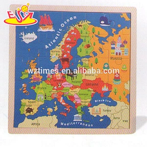 wholesale baby wooden map puzzle educational kids wooden map puzzle cheap children wooden map puzzle W14C137