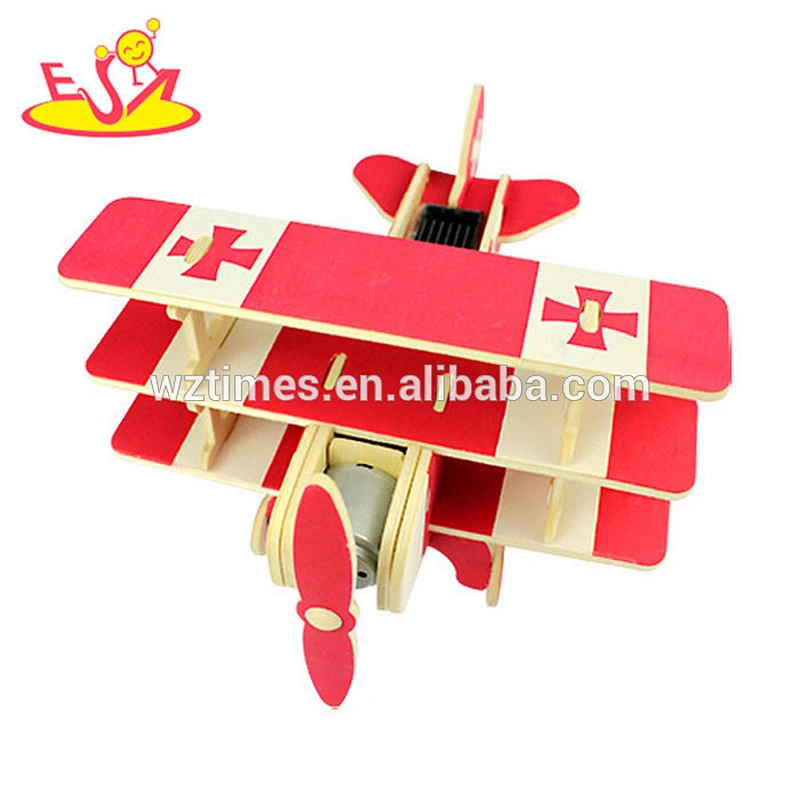 Wholesale airplane toy wooden children toys for diy W03B064