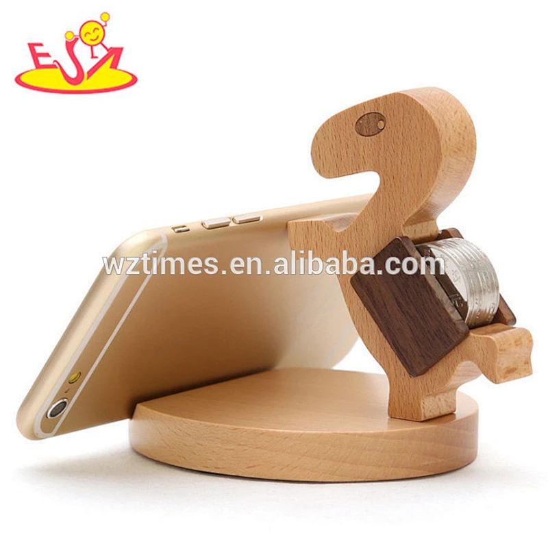 2018 wholesale custom creative pony wooden desk phone holder W02A165