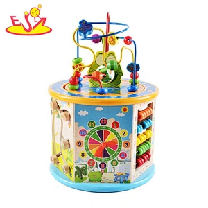 New arrival educational 5 in one wooden activity centre for kids W11B235