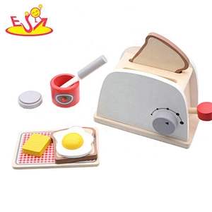 2019 New hottest simulation play wooden toy toaster set for kids W10D229