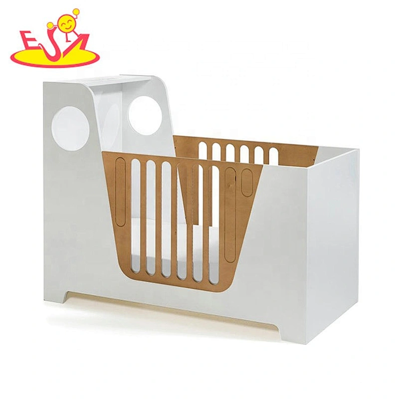high quality baby modern wooden white cot bed for wholesale W08E034