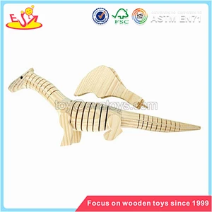 Wholesale creative dinosaur shaped wooden kids animal toy cheap wooden kids animal toy W03A025